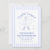 沿岸女性のカーボーイバチェロレッテ週末の日程 招待状 (正面)