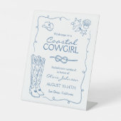 沿岸女性のカーボーイバチェロレッテ週末パーティー 台座サイン (正面)