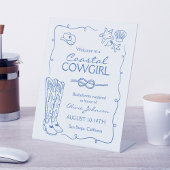 沿岸女性のカーボーイバチェロレッテ週末パーティー 台座サイン