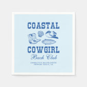 沿岸女性のカーボーイバチェロレッテ週末 スタンダードカクテルナプキン (正面)
