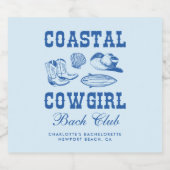 沿岸女性のカーボーイバチェロレッテ週末 スパークリングワインラベル (シングルラベル)
