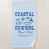 沿岸女性のカーボーイバチェロレッテ週末 ビーチタオル (正面)