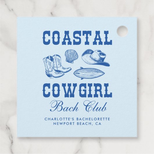 沿岸女性のカーボーイバチェロレッテ週末 フェイバータグ (裏面)