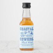 沿岸女性のカーボーイバチェロレッテ週末 リキュールボトルラベル (正面)