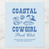 沿岸女性のカーボーイバチェロレッテ週末 ワインラベル (シングルラベル)