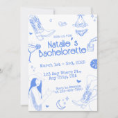 沿岸女性のカーボーイバチェロレッテ週末 招待状 (正面)