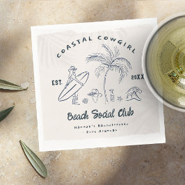 沿岸女性のカーボーイバチェロレッテ スタンダードカクテルナプキン