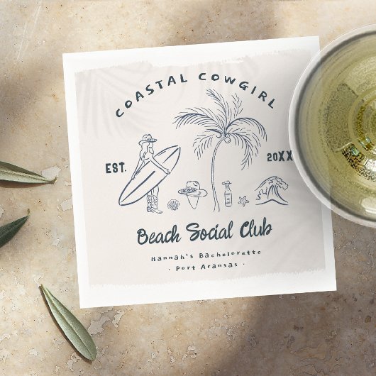 沿岸女性のカーボーイバチェロレッテ スタンダードカクテルナプキン