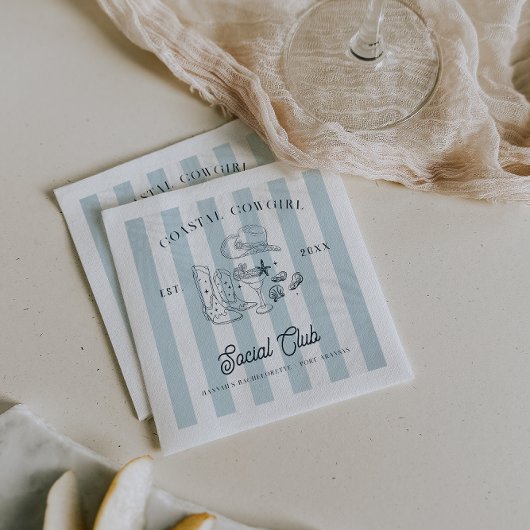 沿岸女性のカーボーイバチェロレッテ スタンダードカクテルナプキン