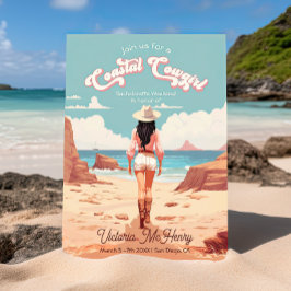 沿岸女性のカーボーイバチェロレッテ 招待状