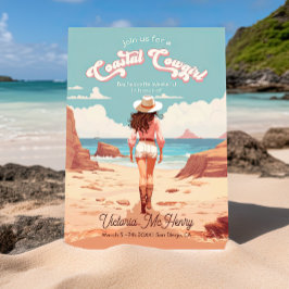 沿岸女性のカーボーイバチェロレッテ 招待状