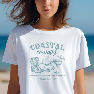 沿岸女性のカーボーイバチェロレッテ Tシャツ
