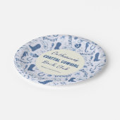 沿岸女性のカーボーイバッハおもしろいパターン ペーパープレート (アングル)