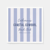 沿岸女性のカーボーイバッハBACHクラブブルーホワイトストライプズ スタンダードカクテルナプキン (正面)