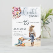 沿岸女性のカーボーイバースデーパーティーウェスタンビーチ 招待状 (スタンド正面)