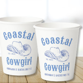 沿岸女性のカーボーイビーチカスタムバチェロレッテ 紙コップ