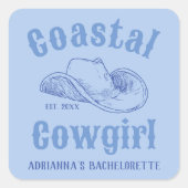 沿岸女性のカーボーイビーチクラブバチェロレッテ スクエアシール (正面)