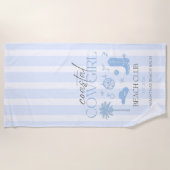 沿岸女性のカーボーイビーチクラブバチェロレッテ ビーチタオル (正面)