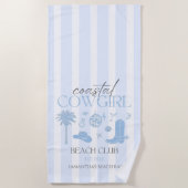 沿岸女性のカーボーイビーチクラブバチェロレッテ ビーチタオル (正面)