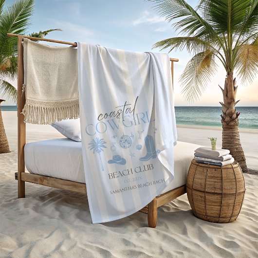 沿岸女性のカーボーイビーチクラブバチェロレッテ ビーチタオル