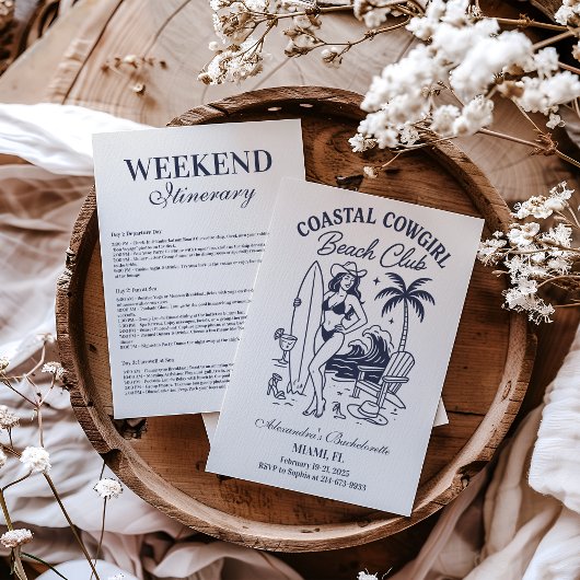 沿岸女性のカーボーイビーチクラブバチェロレッテ 招待状