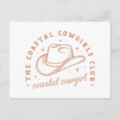 沿岸女性のカーボーイビーチクラブブラウン美学 ポストカード (正面)