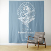 沿岸女性のカーボーイビーチバチェロレッテ背景 タペストリー (インサイチュ)