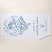 沿岸女性のカーボーイビーチバチェロレッテ週末 ビーチタオル (正面)