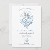 沿岸女性のカーボーイビーチバチェロレッテ週末 招待状 (正面)