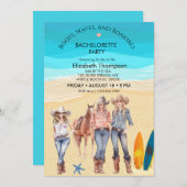 沿岸女性のカーボーイビーチバチェロレッテ 招待状 (正面/裏面)
