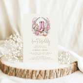 沿岸女性のカーボーイピンクブーツブライダルシャワー 招待状