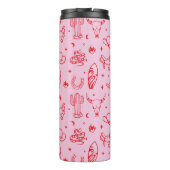 沿岸女性のカーボーイピンクレッドホットドリンク タンブラー (裏面)