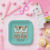 沿岸女性のカーボーイブリデスメイド7インチスクエア ペーパープレート (パーティー)