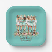 沿岸女性のカーボーイブリデスメイド7インチスクエア ペーパープレート (正面)