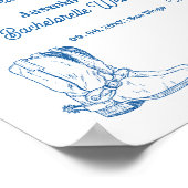 沿岸女性のカーボーイブルーハンド書バチェロレッテ ポスター (角)