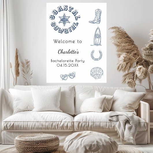 沿岸女性のカーボーイブルービーチバチェロレッテ ポスター