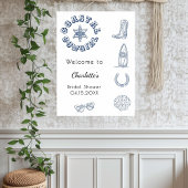 沿岸女性のカーボーイブルービーチブライダルシャワー ポスター