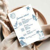 沿岸女性のカーボーイブルー書ハンドバチェロレッテ 招待状