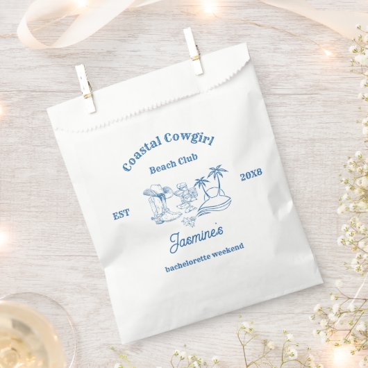 沿岸女性のカーボーイブルー海バチェロレッテ週末 フェイバーバッグ (クリップ留めされた状態)