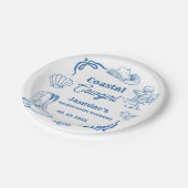 沿岸女性のカーボーイブルー海バチェロレッテ週末 ペーパープレート (アングル)