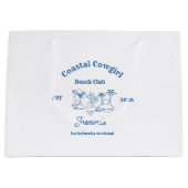 沿岸女性のカーボーイブルー海バチェロレッテ週末 ラージペーパーバッグ (正面)