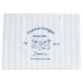 沿岸女性のカーボーイブルー海バチェロレッテ週末 ラージペーパーバッグ (正面)