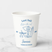 沿岸女性のカーボーイブルー海バチェロレッテ週末 紙コップ (裏面)