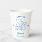 沿岸女性のカーボーイブルー海バチェロレッテ週末 紙コップ (正面)