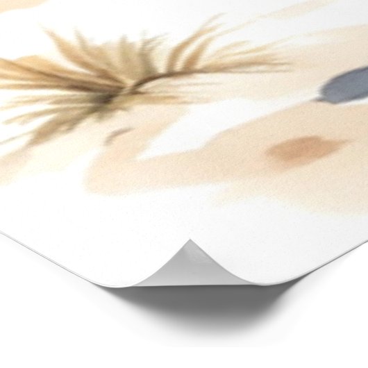 沿岸女性のカーボーイブルー、ホワイト&デニムウォーター色 ポスター (角)