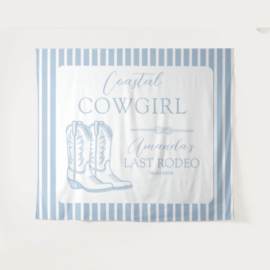 沿岸女性のカーボーイブーツウェスタンバチェロレッテ タペストリー (正面(横))