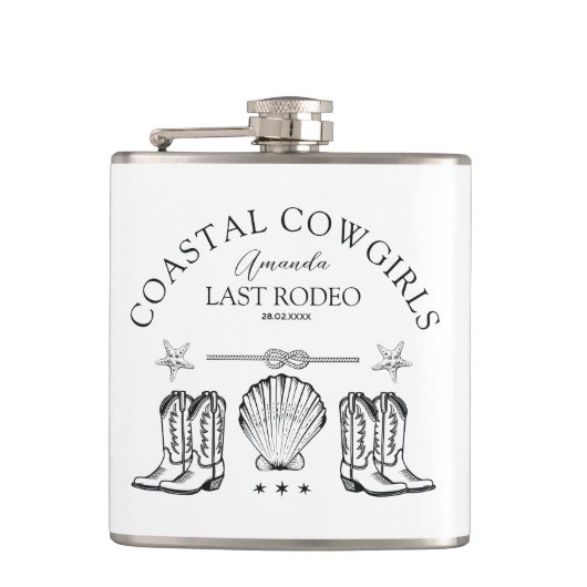 沿岸女性のカーボーイブーツウェスタンバチェロレッテ フラスク (正面)