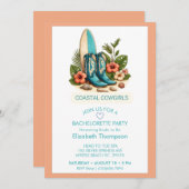 沿岸女性のカーボーイブーツバチェロレッテ週末 招待状 (正面/裏面)