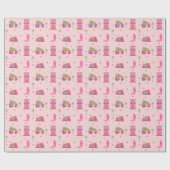 沿岸女性のカーボーイブーツピンククリスマスキャンパーモダン ラッピングペーパー (フラット)