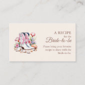 沿岸女性のカーボーイブーツブライダルシャワー共有Aレシピ エンクロージャーカード (正面)